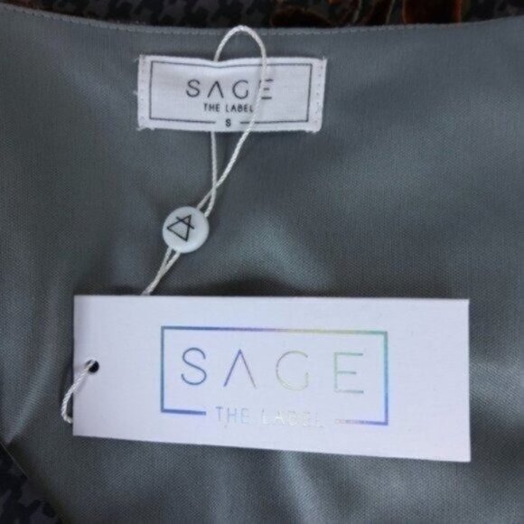 Sage The Label By Your Side Floral And houndstooth 2-Piece Pants Set Gray Size S - Picture 5 of 6